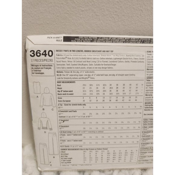 Simplicity 3640 Sewing Pattern | Tracksuit Jacket & Pants - Picture 6 of 10